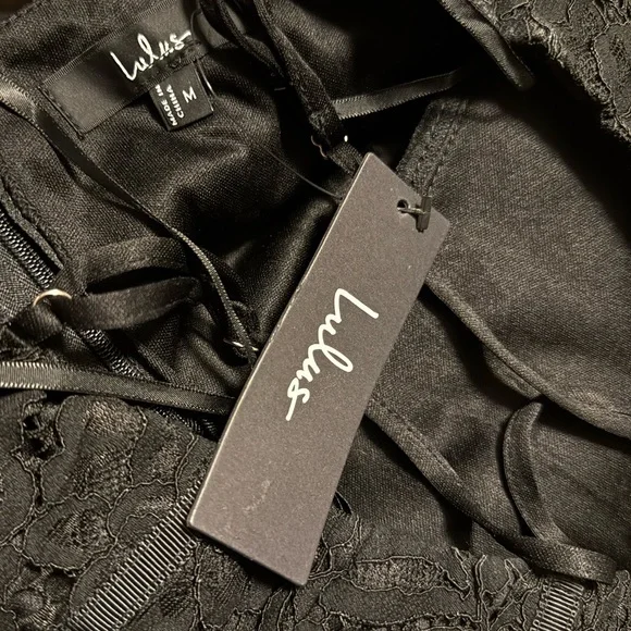 Lulus Found Your Love Black Lace Sleeveless Trumpet Midi Dress Size Large - Picture 2 of 5